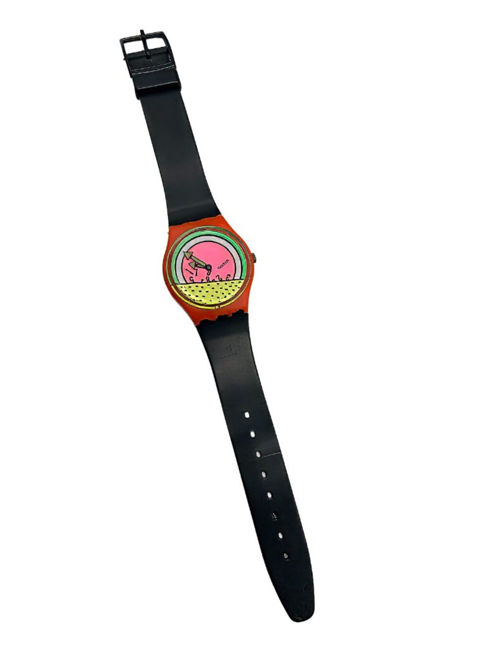 Vintage 1985 Keith Haring Swatch Watch Breakdance GO001 - RARE